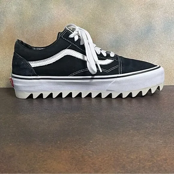 Vans Elevated 1.5" Sawtooth Women's Suede / Canvas Black Sneakers Size 10M - Picture 14 of 16